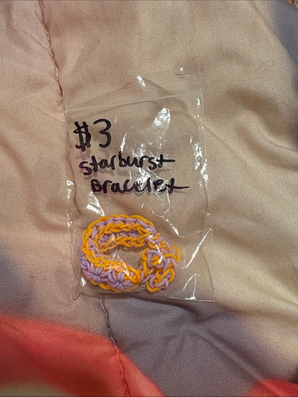 Handmade Yellow & Lavender Starburst Bracelet - Unbranded